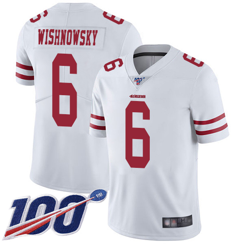 San Francisco 49ers Limited White Men Mitch Wishnowsky Road NFL Jersey 6 100th Season Vapor Untouchable
